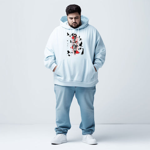 Kunia Knife Plus Size Hoodie IceBlue