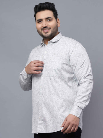 Light Grey Printed Plus Size Shirt