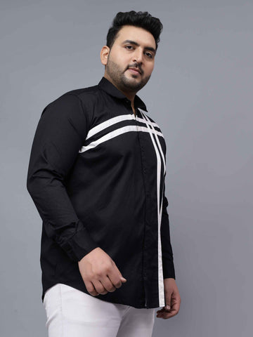 Black White Cut n Sew Plus Size Shirt