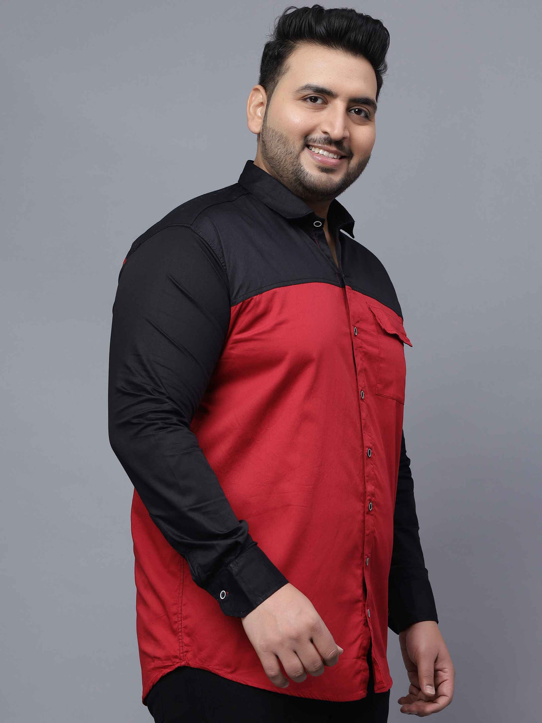 black red two color plus size shirt