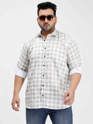 Light Green Digital Print Cotton Shirt