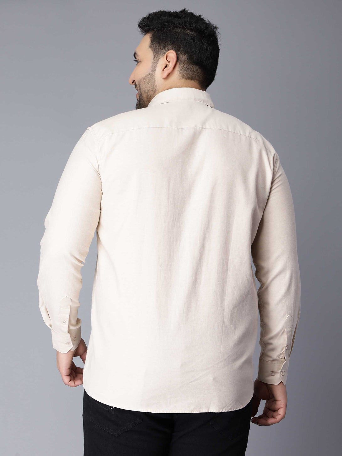 beige solid plus size shirt