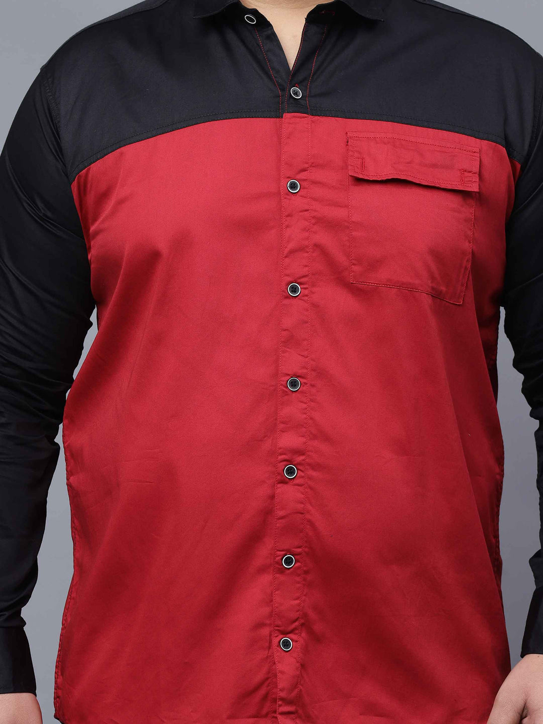 black red two color plus size shirt