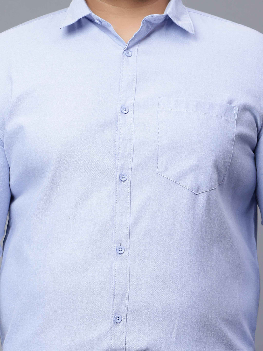 blue solid plus size shirt