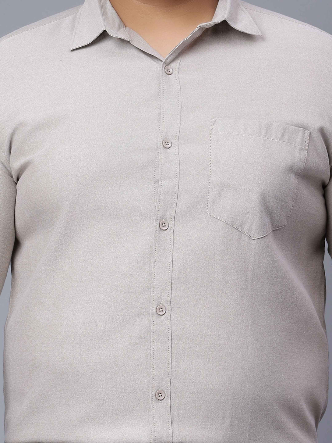 beige grey solid plus size shirt