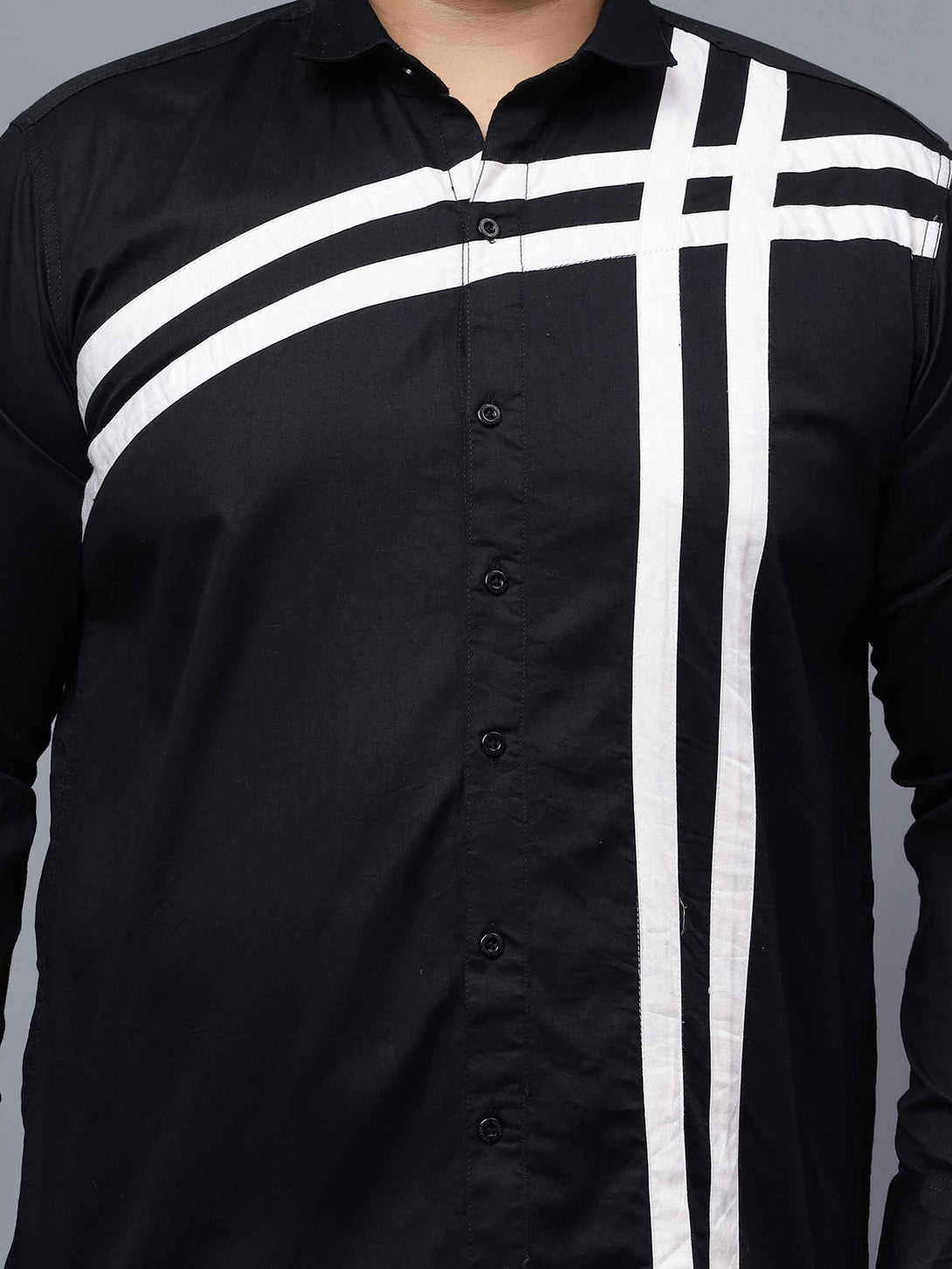 black white cut n sew plus size shirt