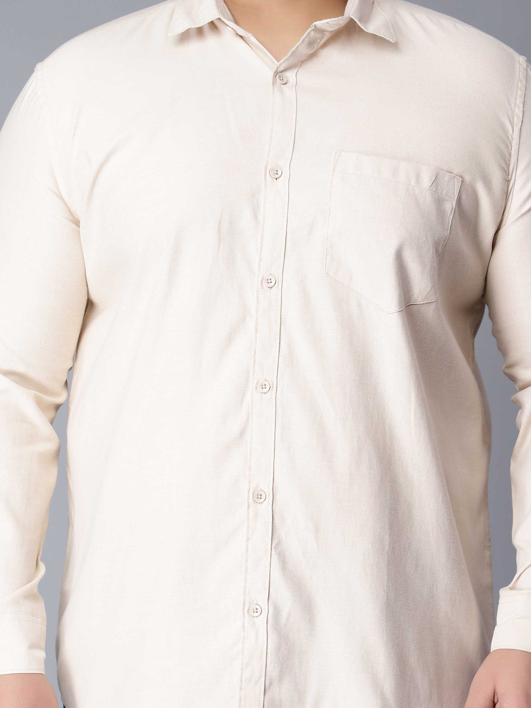 beige solid plus size shirt