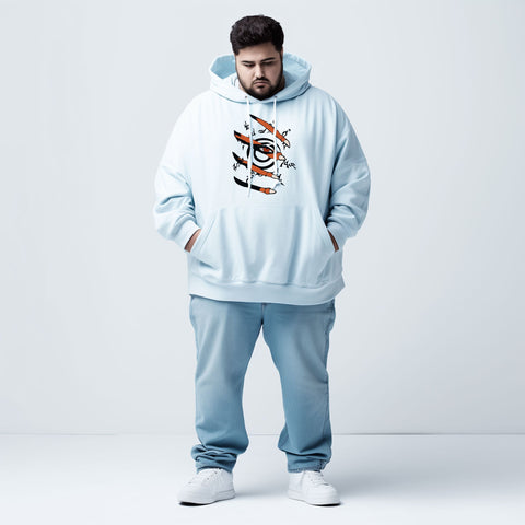 Kurama Plus Size Hoodie Ice Blue