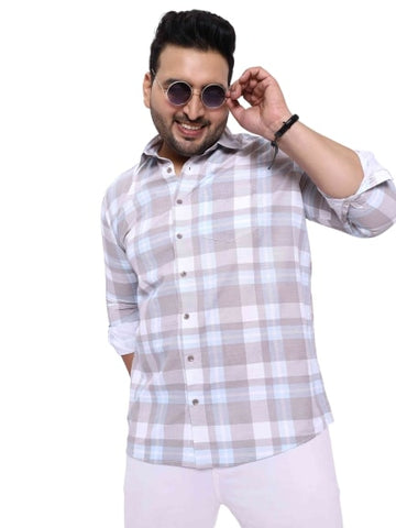 Light Brown Premium Cotton Lee Checks Shirt