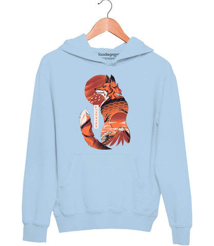 Night Wolf Unisex Hoodie Ice Blue