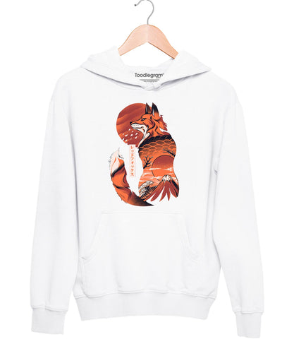 Night Wolf Unisex Hoodie White