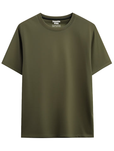 Olive Green | Solid Crew Neck Men's T-Shirt