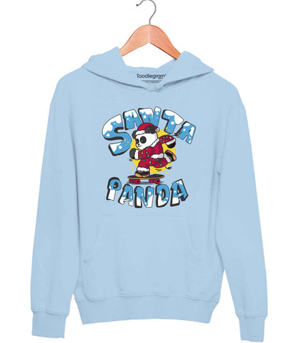 Santa Panda Unisex Hoodie Ice Blue