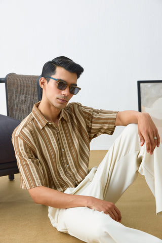 Textured Stripe Relaxed Fit  shirt