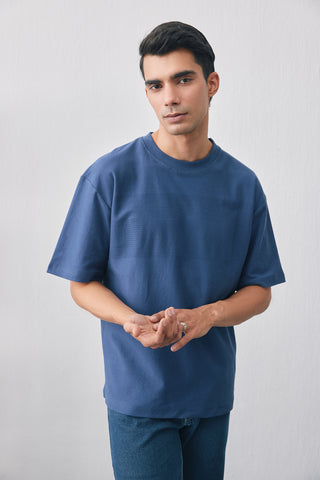 Interlock knit textured oversize T-shirt