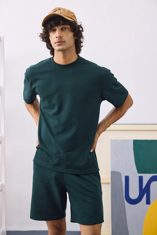 Cord Knit Oversized Crew Neck T-Shirt