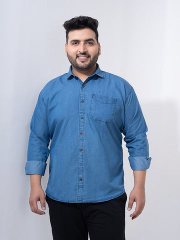 Classic Denim Cotton Plus Size Shirt