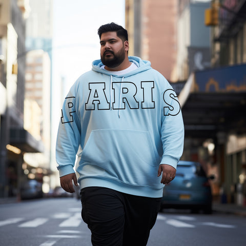 Paris Plus Size Hoodie Ice Blue