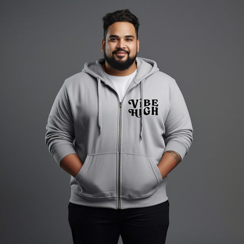 Vibe High Zipper Plus Size Hoodie