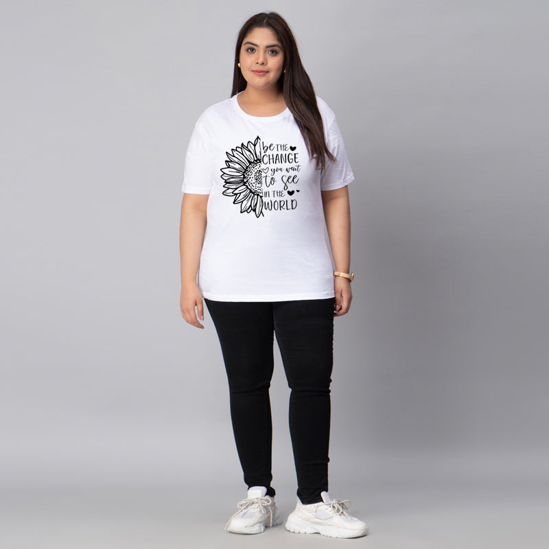 be the change sunflowe plus size women t shirt