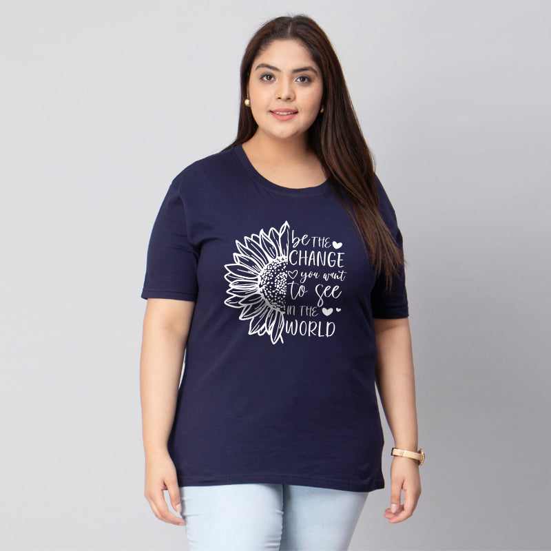 be the change sunflowe plus size women t shirt