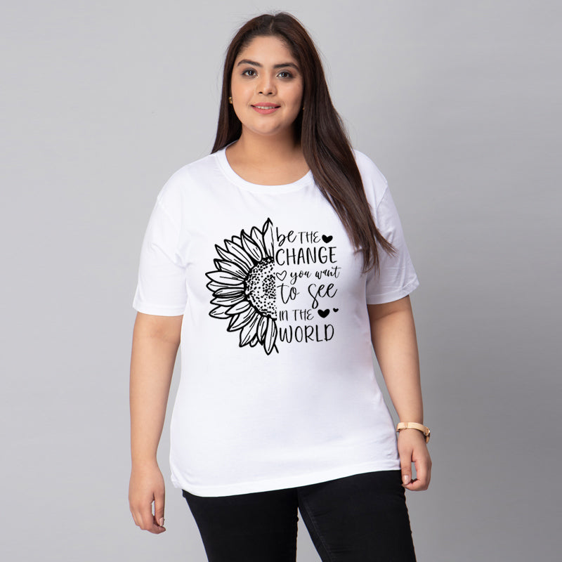 be the change sunflowe plus size women t shirt