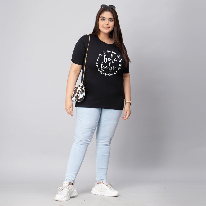 boho babe plus size women t shirt