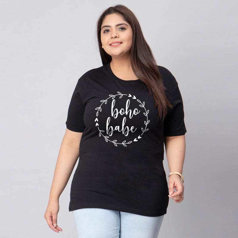 boho babe plus size women t shirt