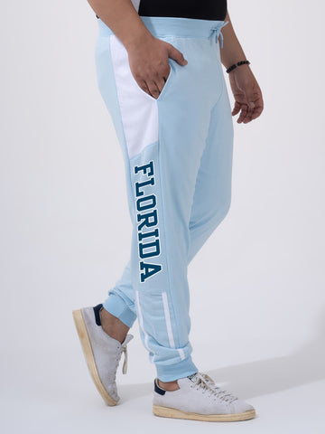 Florida Ice Blue Color Block Plus Size Jogger