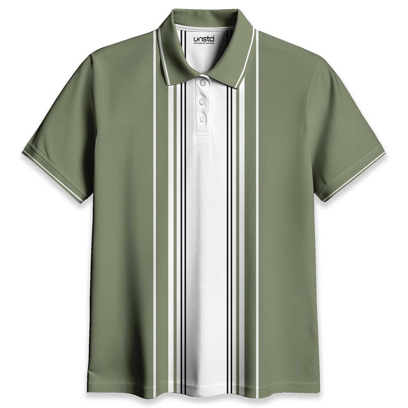 Olive Green White Polo