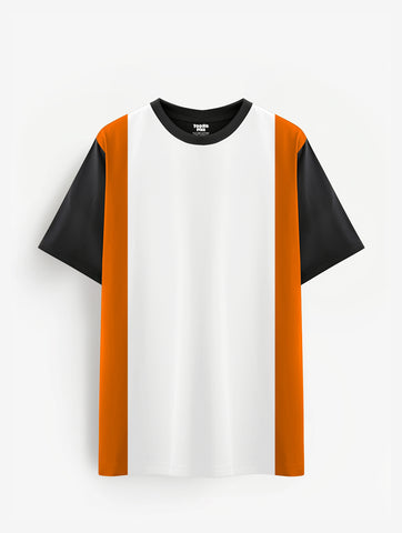 Orange Black White Raglan Plus Size T-shirt