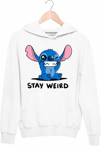 Stay Weird Unisex Hoodie White