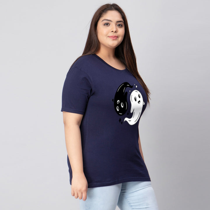 ying yang ghosts women t shirt