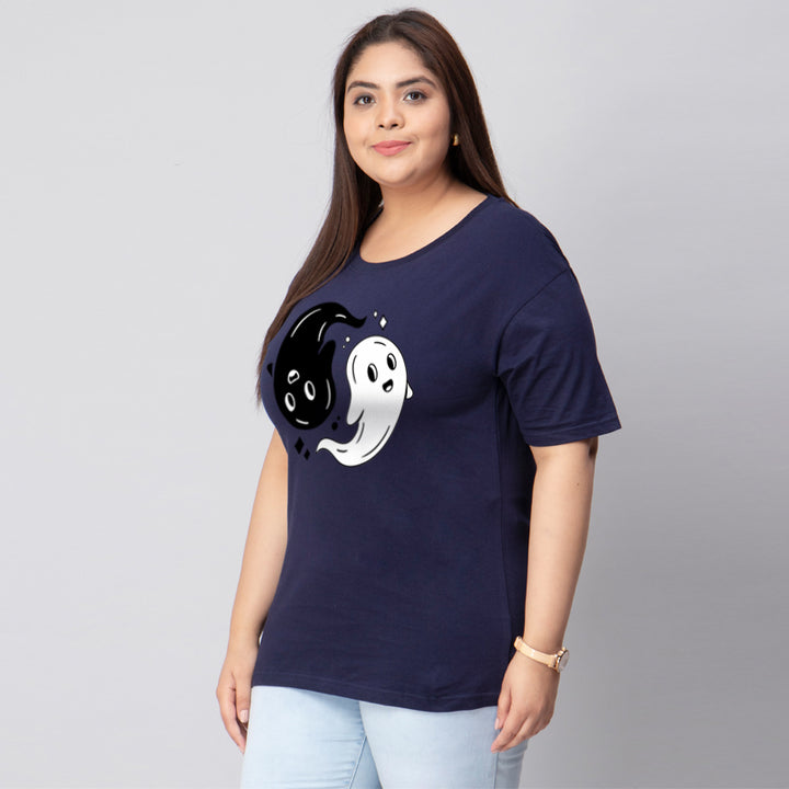 ying yang ghosts women t shirt