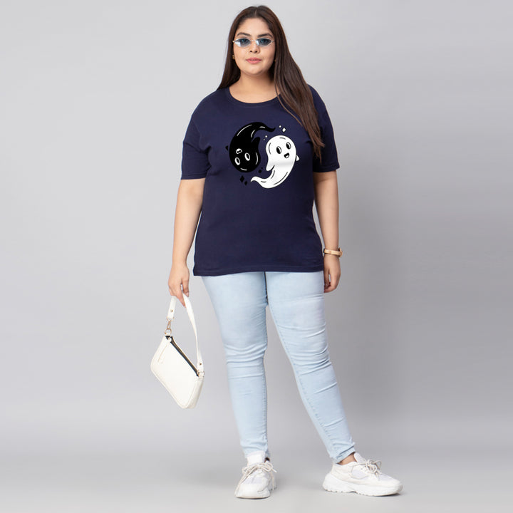 ying yang ghosts women t shirt