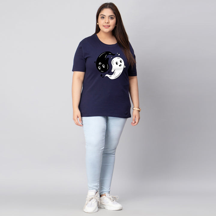 ying yang ghosts women t shirt