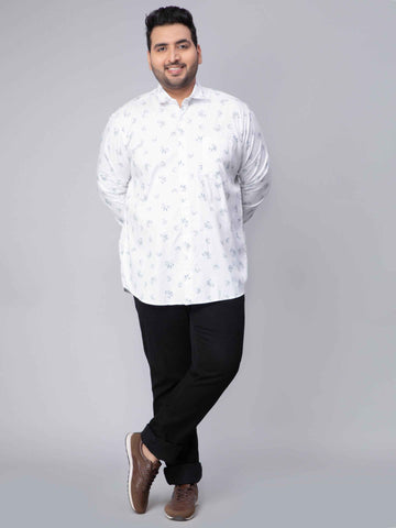 White Printed Plus Size Shirt