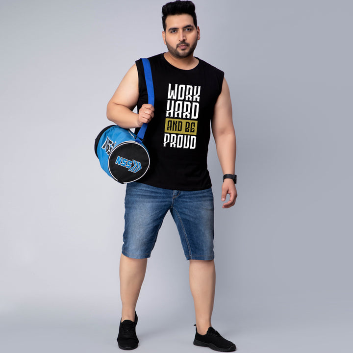 work hard be proud gym sleeveless vest